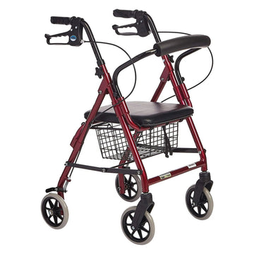 4 wheels Lightweight and Foldable Rollator for Disabled and Elderly with open basket