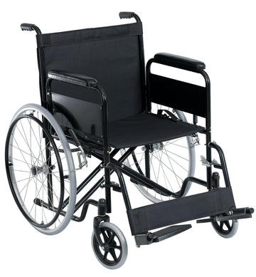 Basic Steel Wheelchair Black for Disabled and Elderly