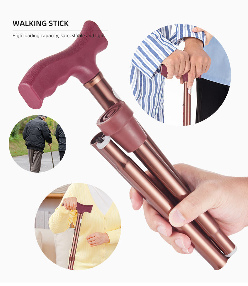 Walking Canes For Seniors, Walking Cane, Adjustable Height Folding Trekking  Hiking Pole For Old Man 
