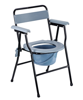 Basic Folding Commode Chair with Removable Basket and Armrest