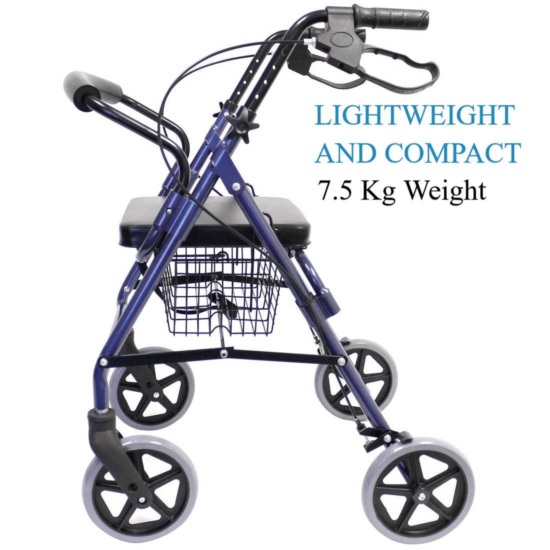 4 wheels Lightweight and Foldable Rollator for Disabled and Elderly with open basket